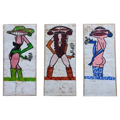 Tres pinturas originales de 1992 de P. Szekely para Emilio Pucci
