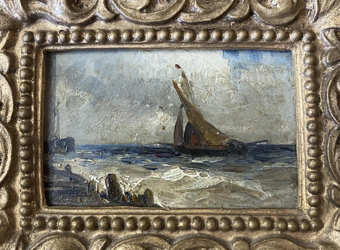 Three Original Gustave De Breanski Signed Minature Oil Paintings For Sale 6