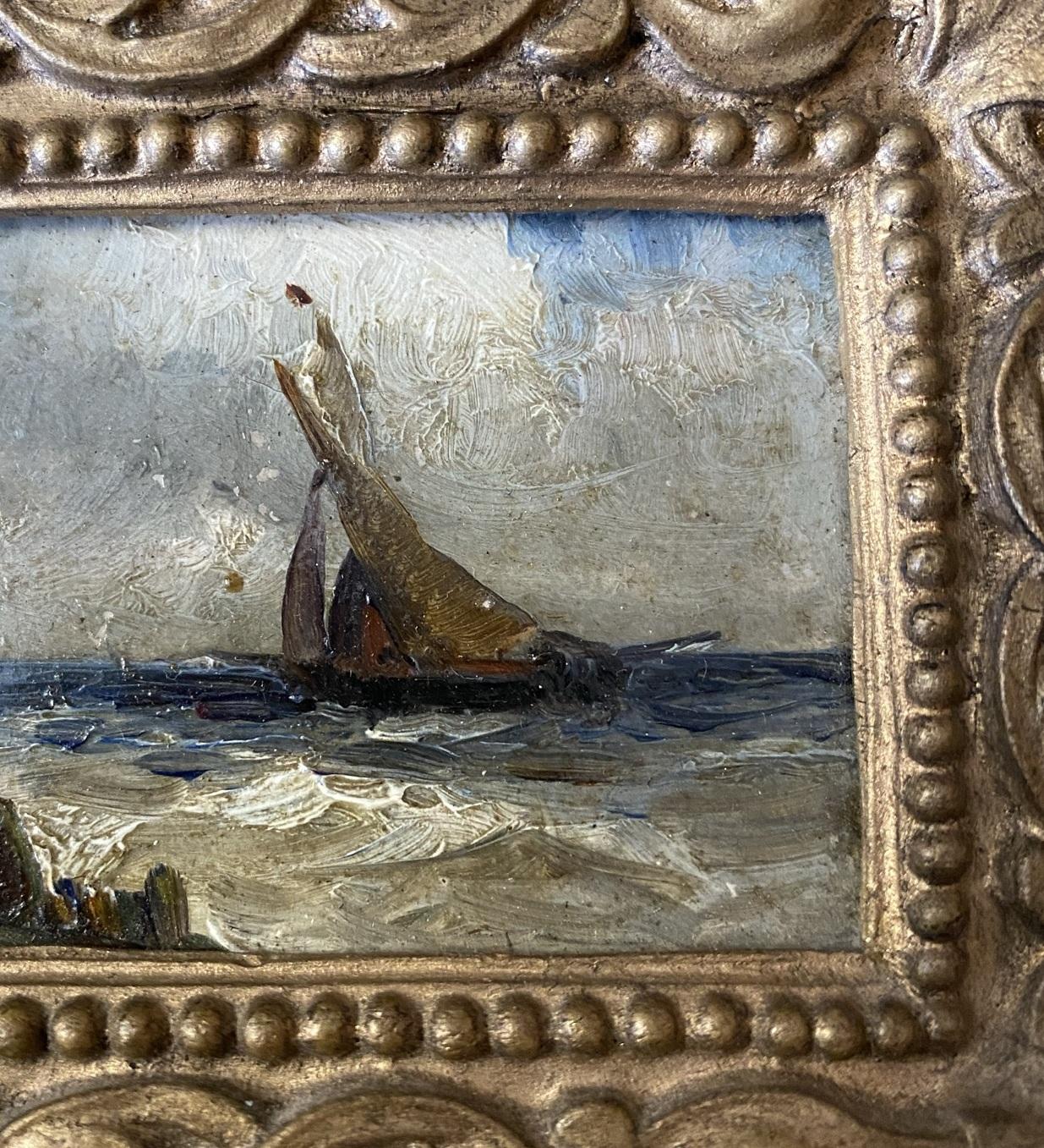 Trois peintures à l'huile originales de Gustave De Breanski signées « Minature » en vente 7