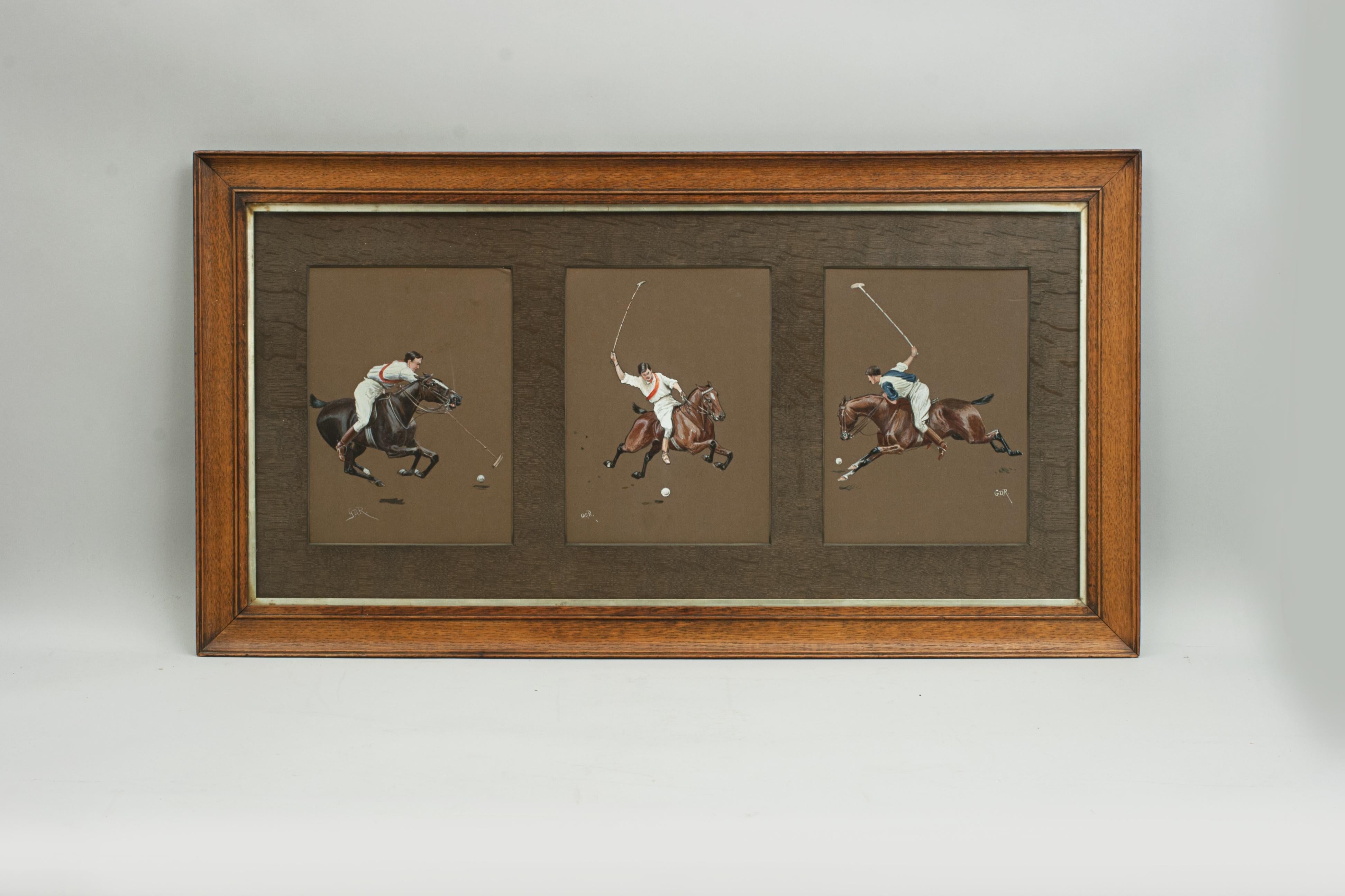 Three Original Polo Paintings by George Rowlandson For Sale 4
