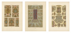 Three Original Renaissance Ornament Plates by Albert Racinet, 1873