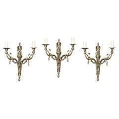 Three Ormolu Two-Branch Wall Lights