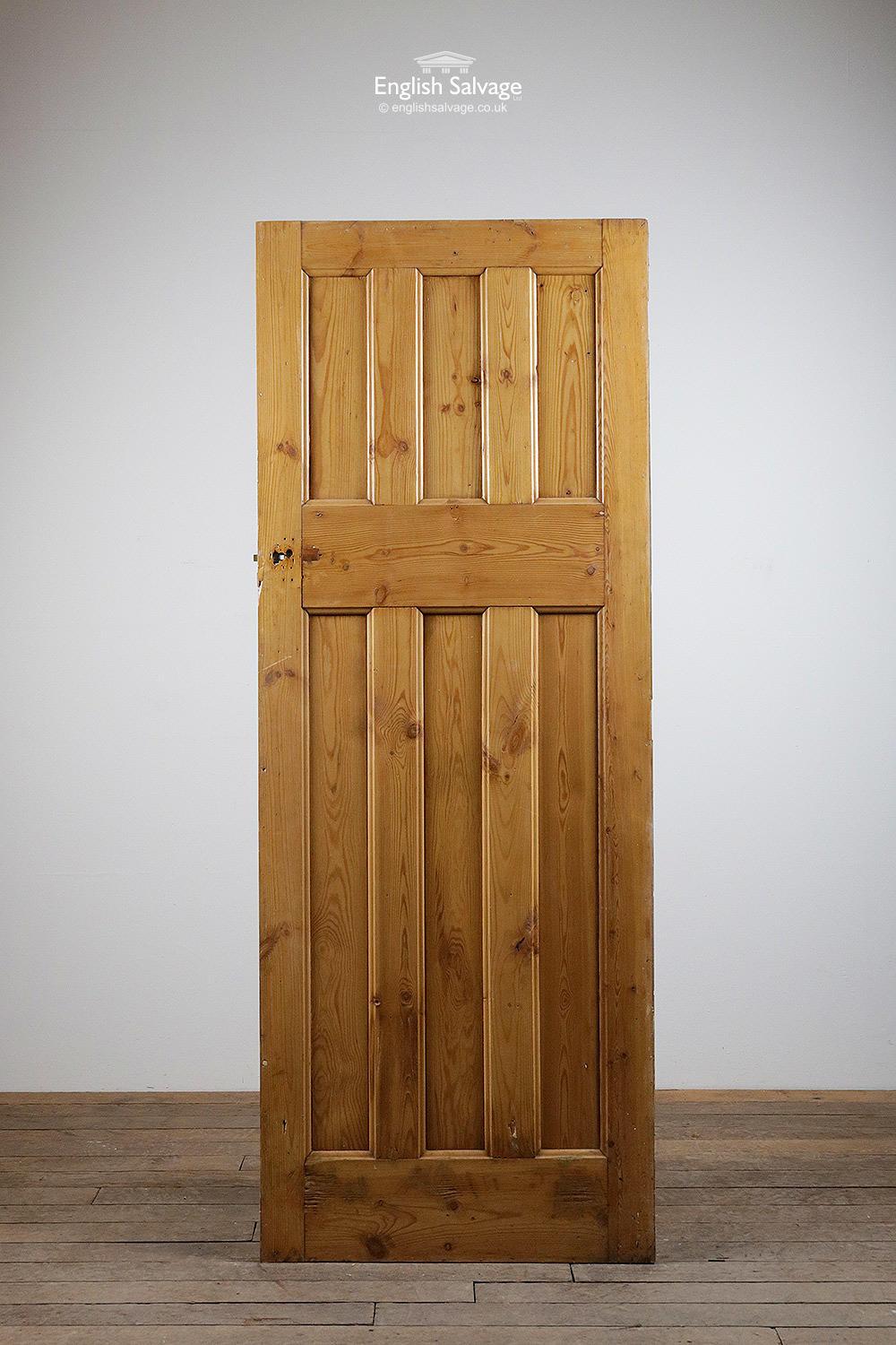 Three over Three Old Pine Internal Door, 20th Century In Good Condition For Sale In London, GB