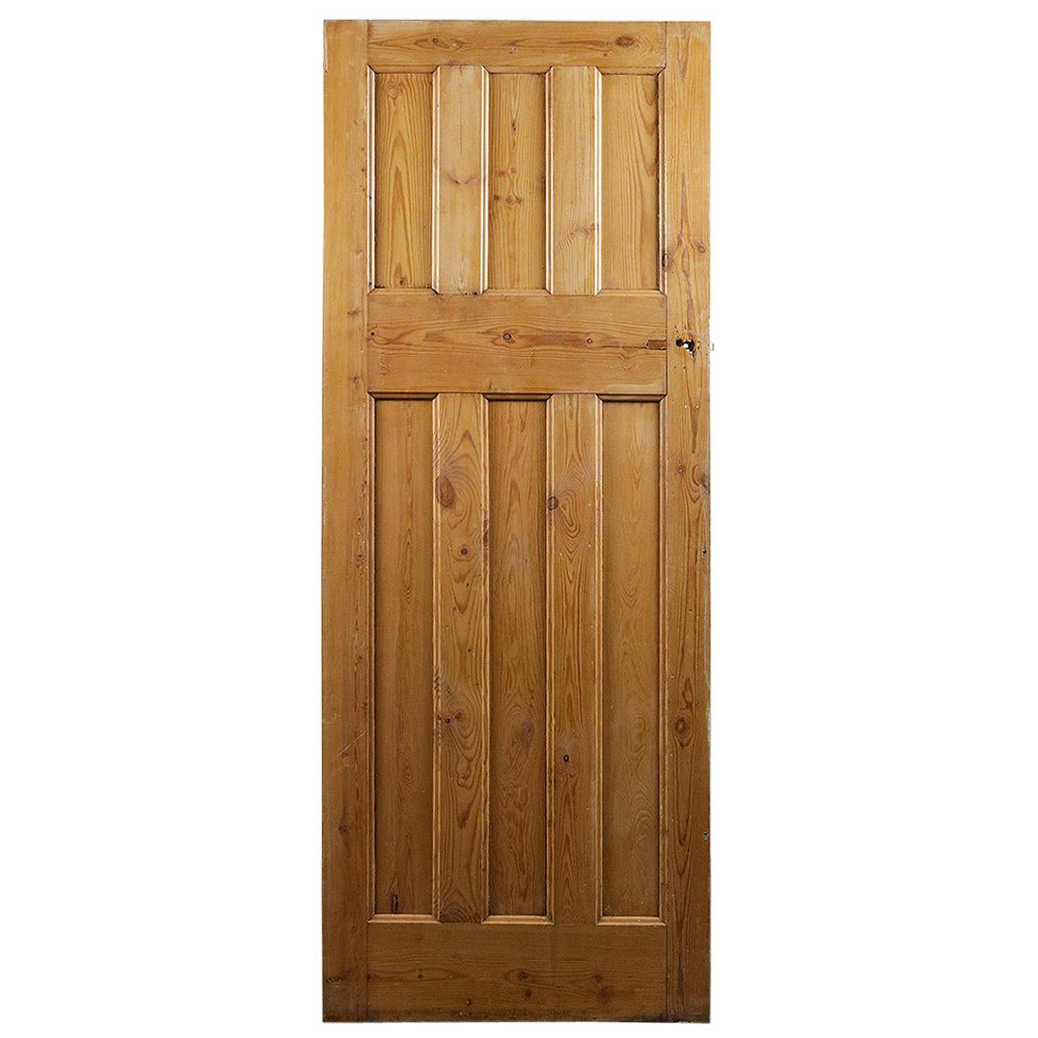 Three over Three Old Pine Internal Door, 20th Century For Sale