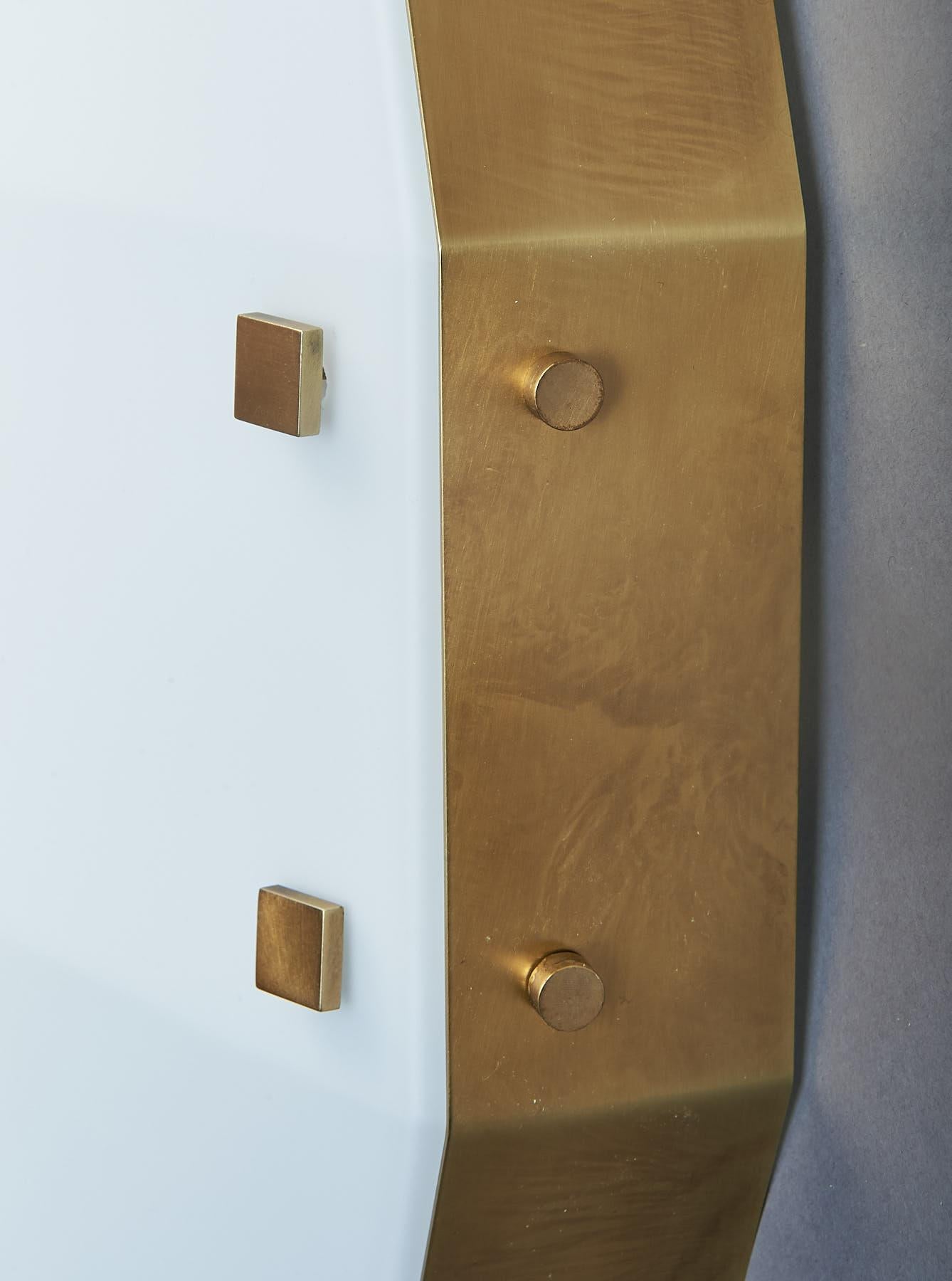 Mid-20th Century Arredoluce Pair of Sconces in Satin Opaline Glass, Italy, 1960s