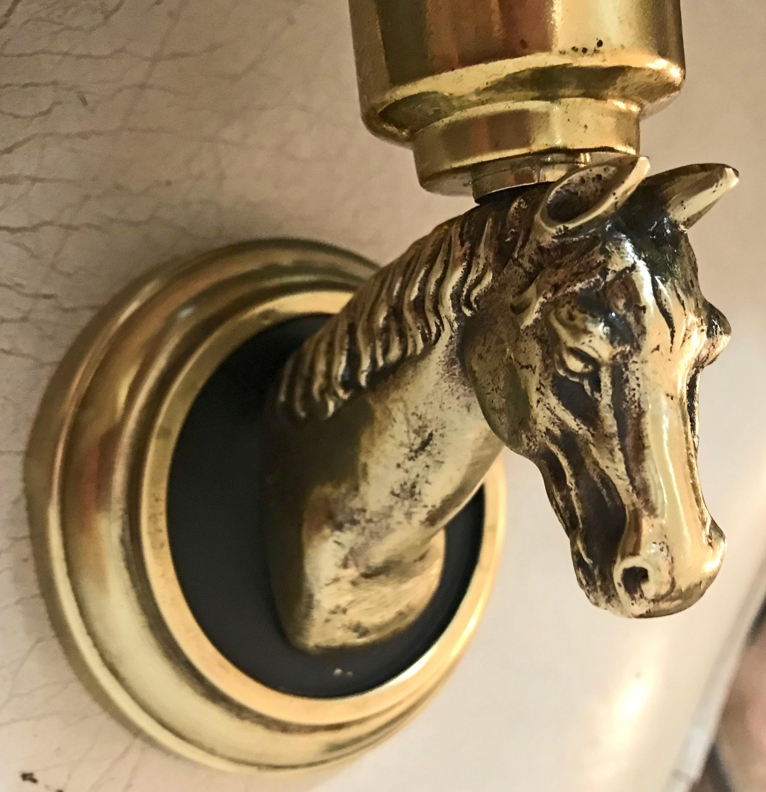 Mid-20th Century Three Pairs available of French Horse Sconces, Priced by Pair