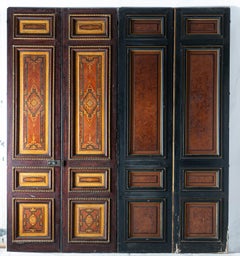 Three Pairs of 19th Century Double-Doors Painted in Imitation of Marquetry