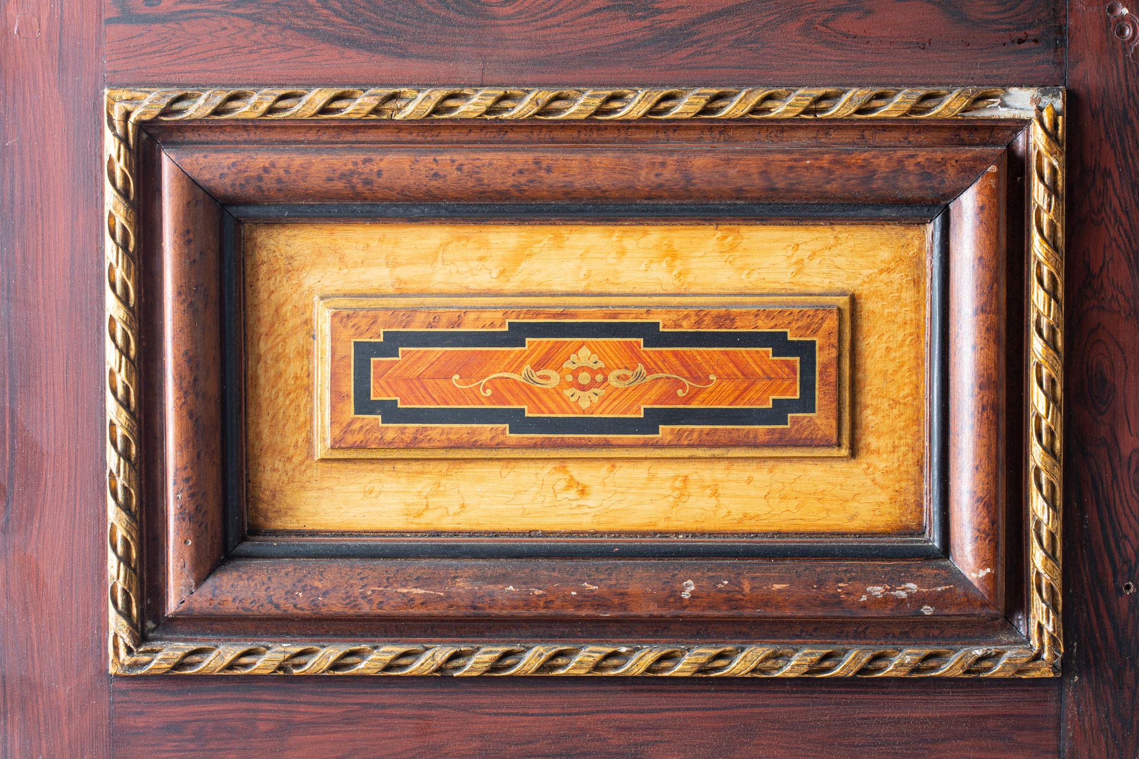 Late 19th Century Three Pairs of 19th Century Double-Doors Painted in Imitation of Marquetry For Sale
