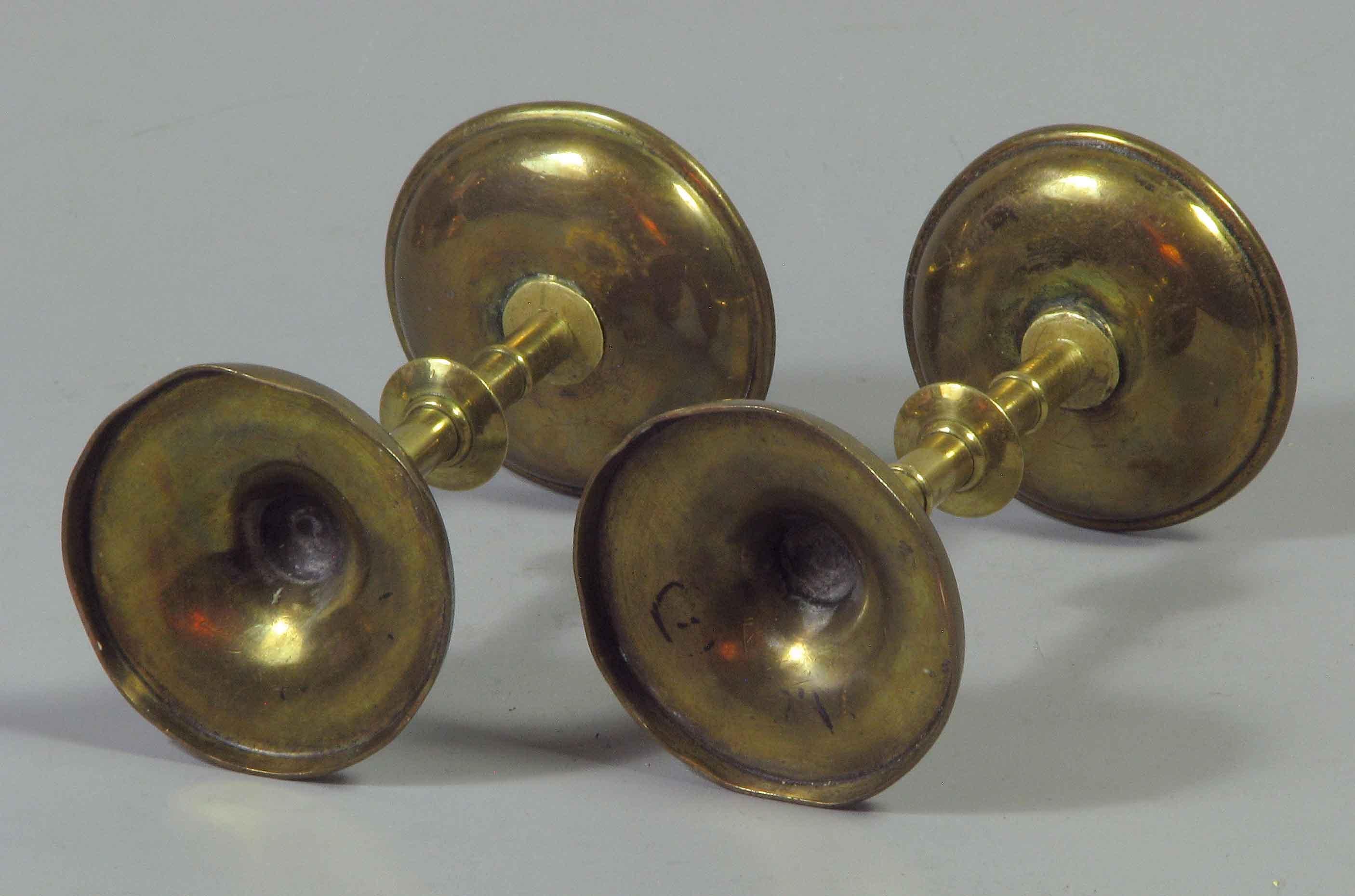Three Pairs of Brass Candlesticks, 19th Century For Sale 1
