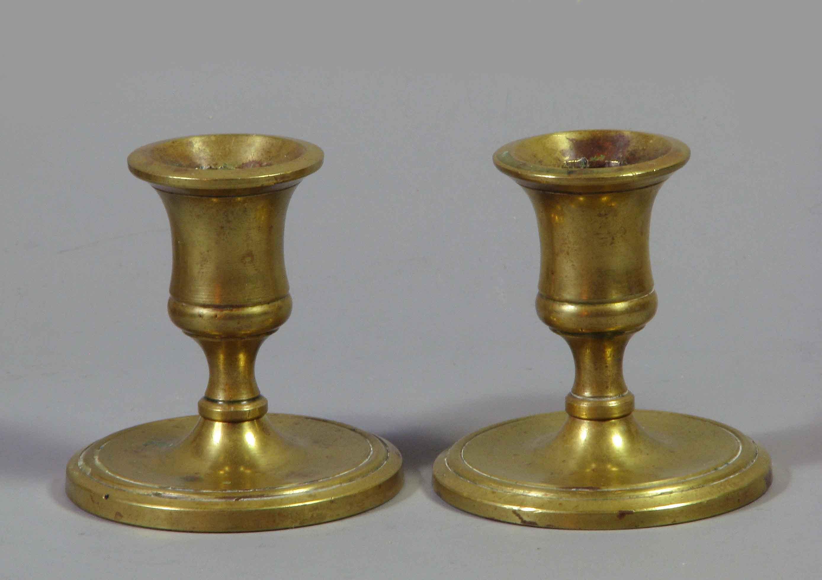 Three Pairs of Brass Candlesticks, 19th Century For Sale 3