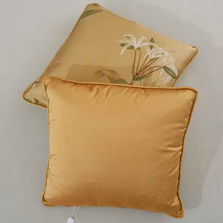 Three Pairs of Italian Silk Cushions Now TWO For Sale at 1stDibs