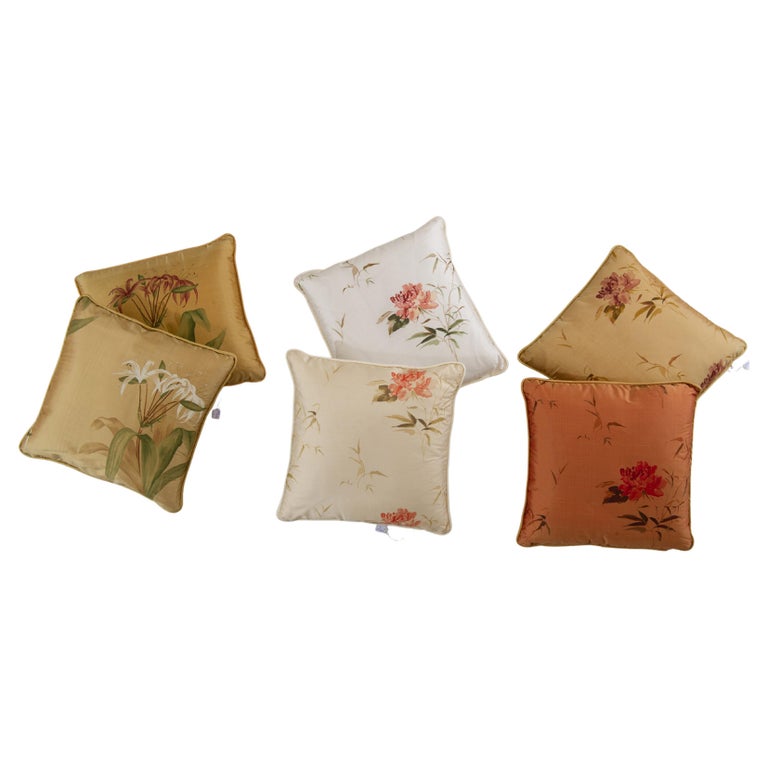 Three Pairs of Italian Silk Cushions Now TWO For Sale at 1stDibs