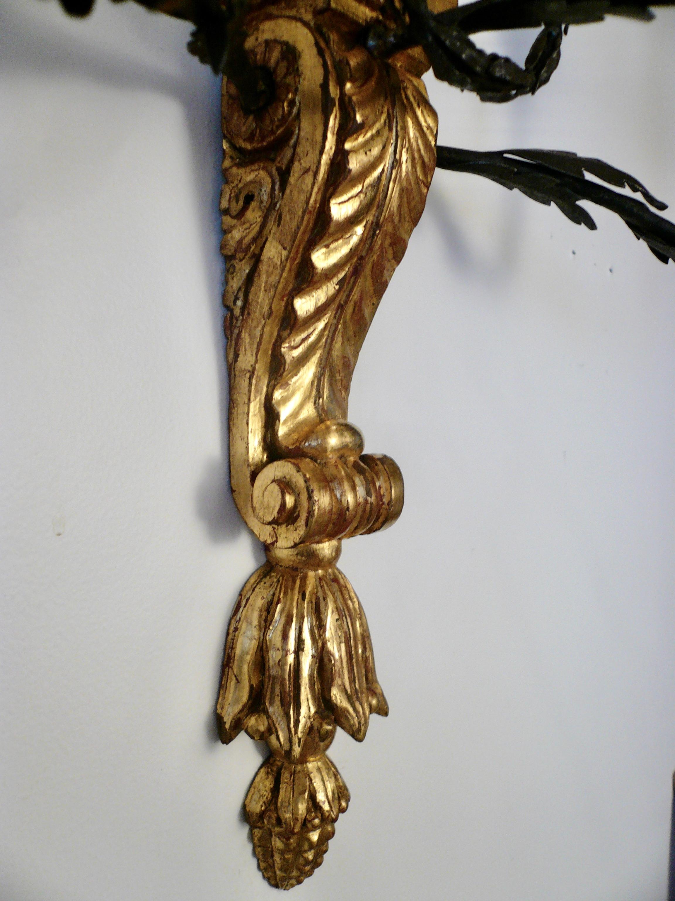 Three Pairs of Signed E. F. Caldwell Carved Giltwood and Iron Swan Form Sconces For Sale 7
