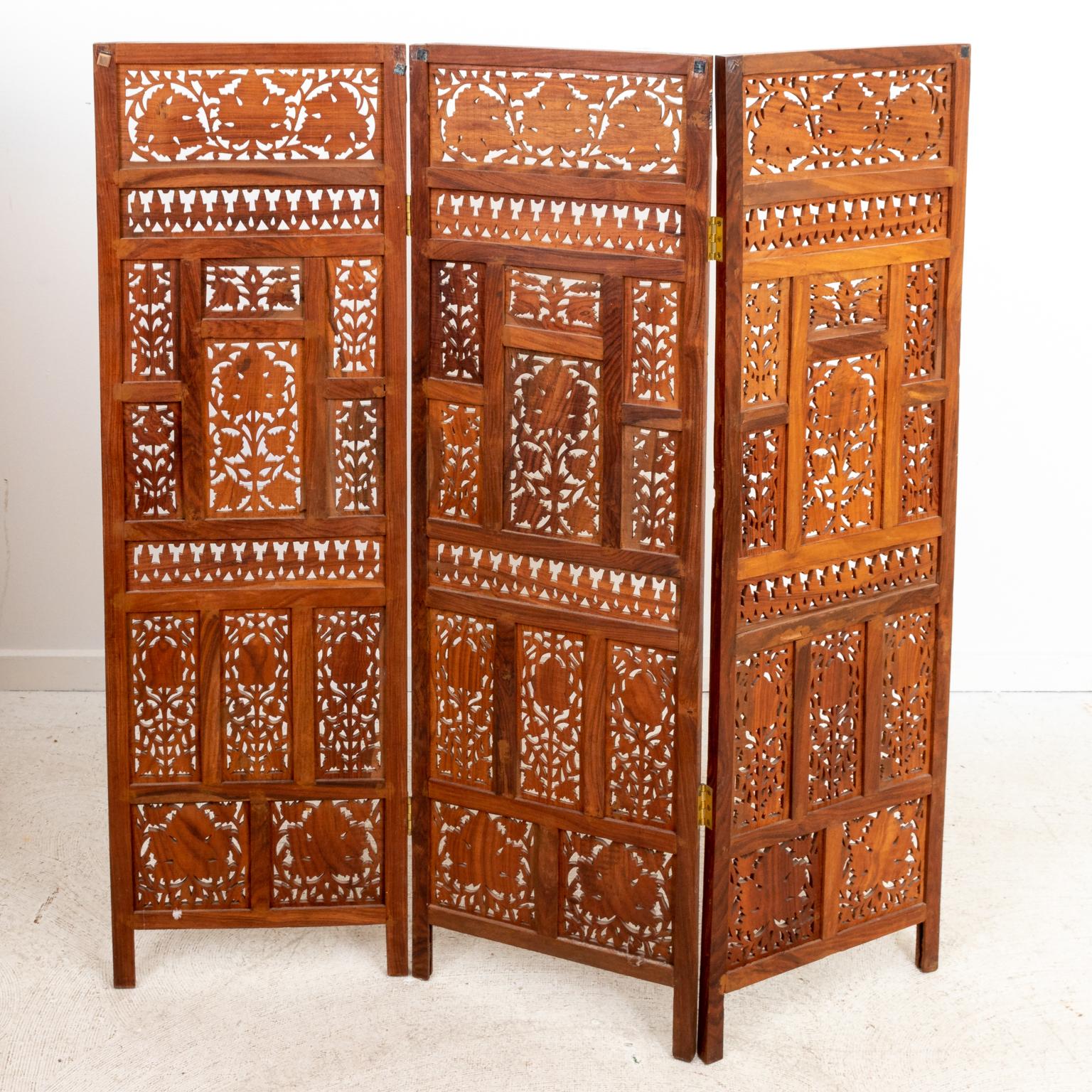 20th Century Three Panel Anglo-Indian Screen