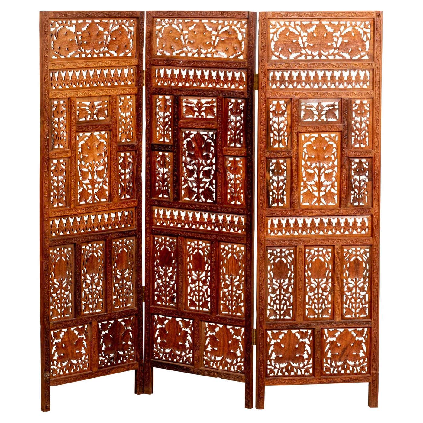 Three Panel Anglo-Indian Screen at 1stDibs