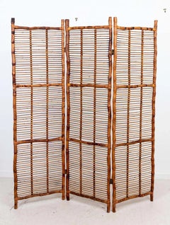 Three Panel Bamboo Screen