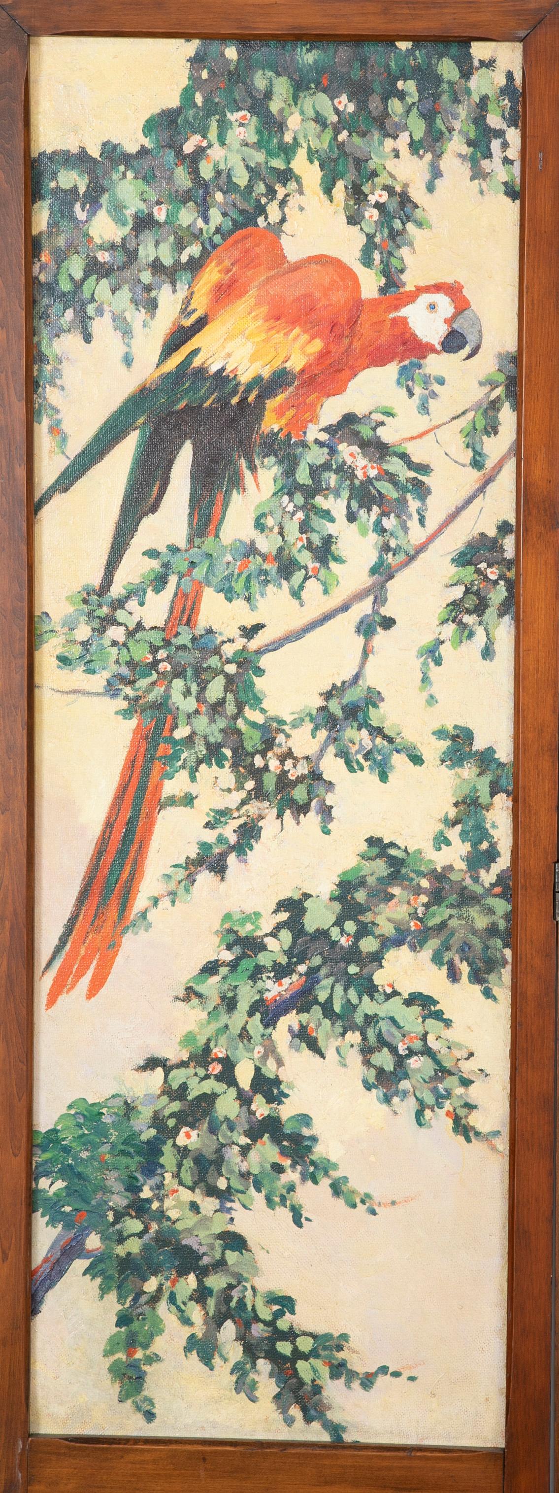 Three-Panel Folding Screen by Egbert Norman Clark In Good Condition For Sale In Stamford, CT
