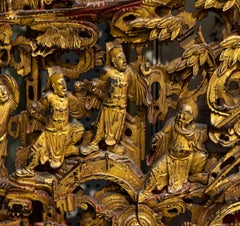 Three-Panel Folding Screen, Chine