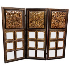 Three-Panel Folding Screen, Chine