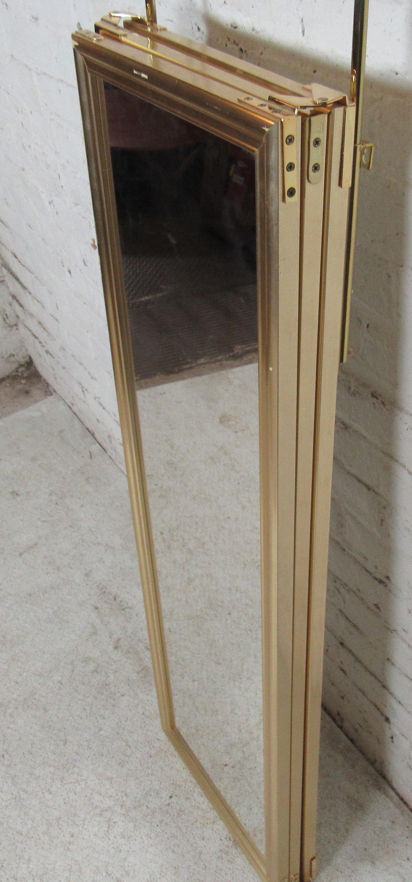 Mid-Century Modern Three-Panel Hanging Mirror For Sale