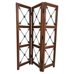 Three-Panel Neoclassical Crossed Arrows Screen