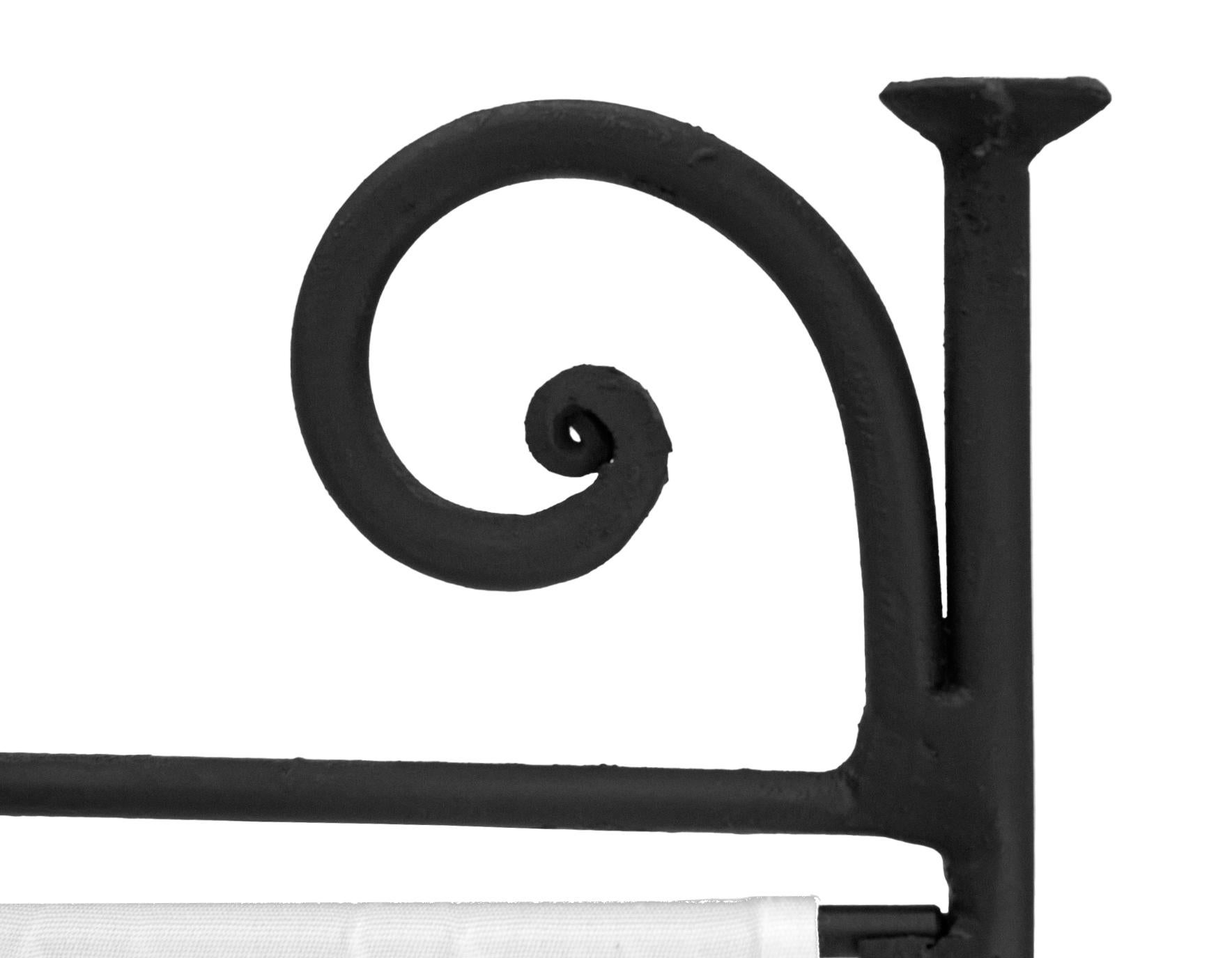 Three Paneled Wrought Iron Screen Indoor/Outdoor In Good Condition For Sale In Malibu, CA