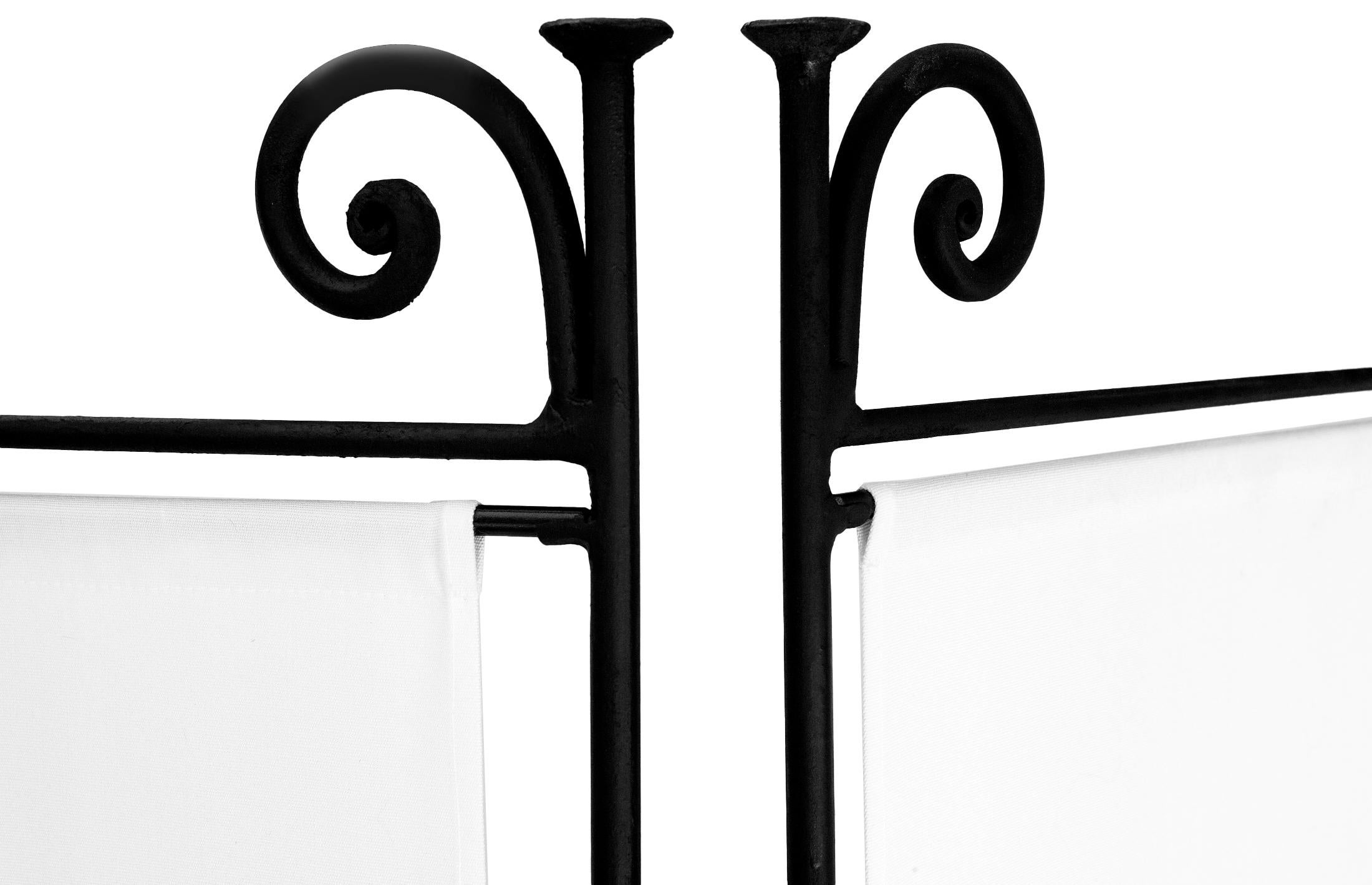 20th Century Three Paneled Wrought Iron Screen Indoor/Outdoor For Sale