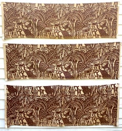 Three Valence Panels by Raoul Dufy, 'La Danse' Printed Fabric for Paul Pioret