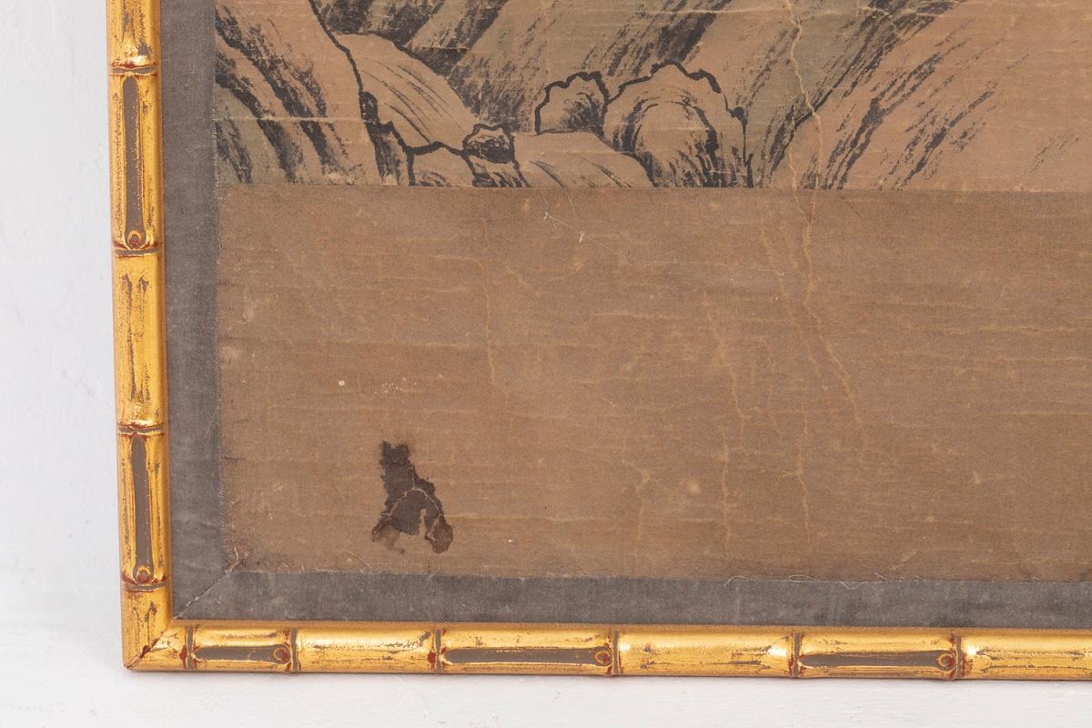 Three Panels in Rice Paper with a Chinese Decor, circa 1880 4