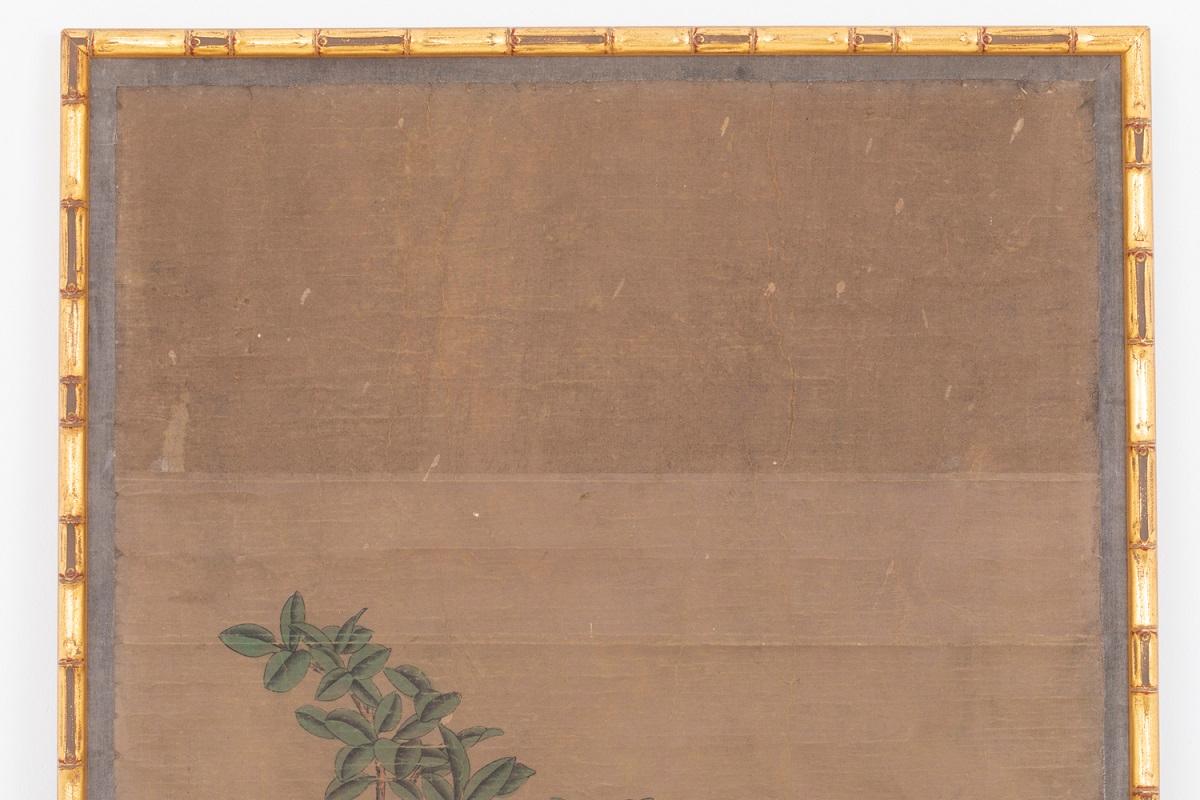 Three Panels in Rice Paper with a Chinese Decor, circa 1880 2