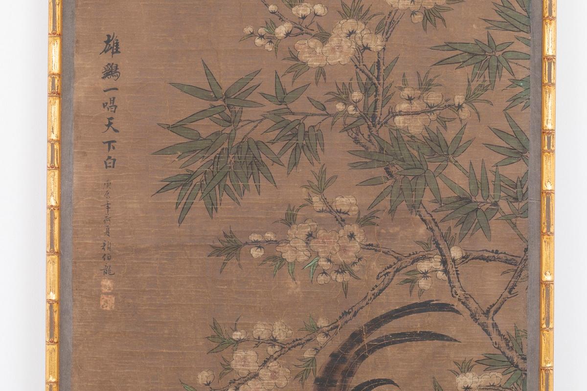 Three Panels in Rice Paper with a Chinese Decor, circa 1880 3