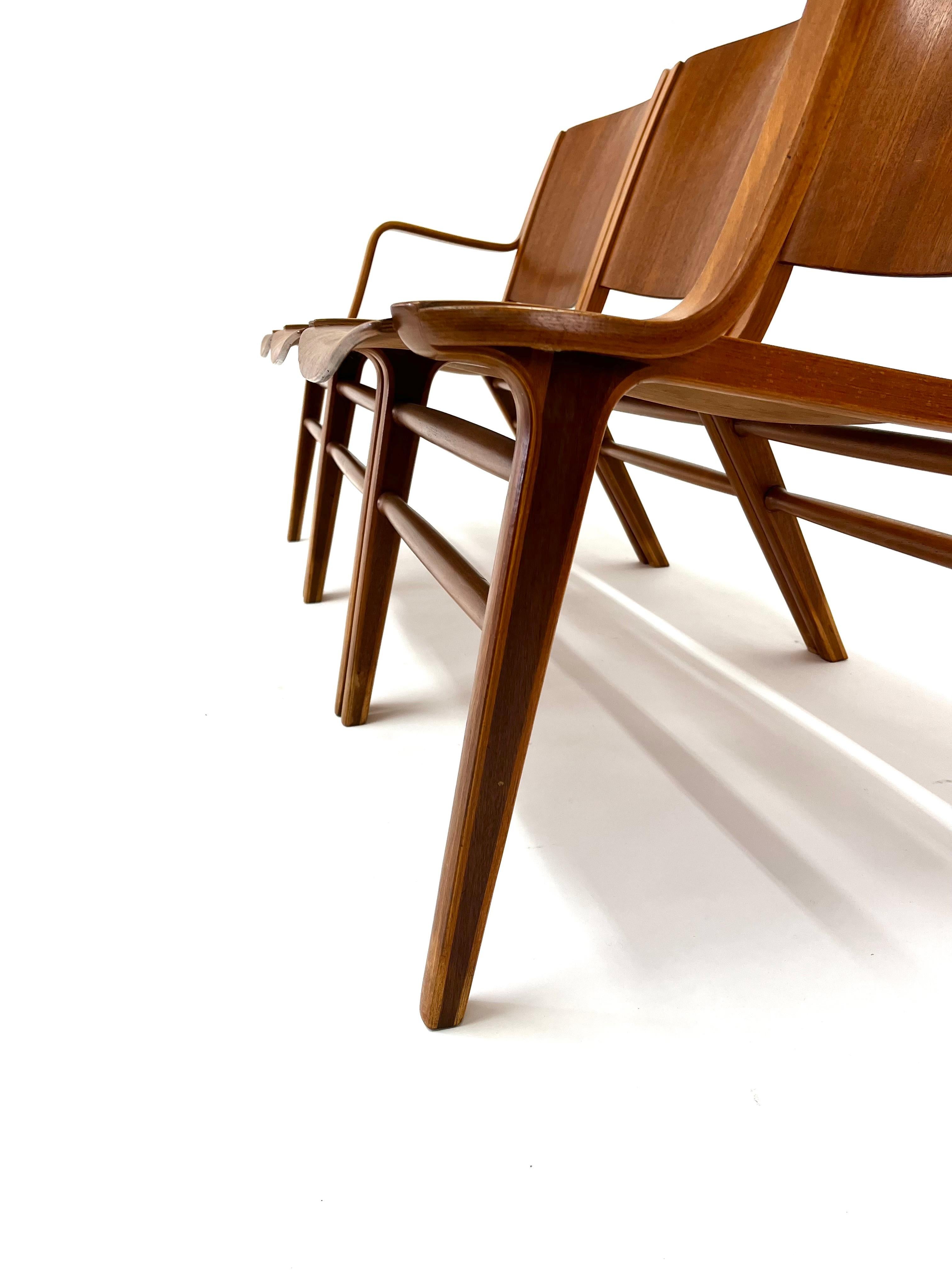 Three Part Ax Chair Bench by Peter Hvidt & Orla Mølgaard Nielsen 10