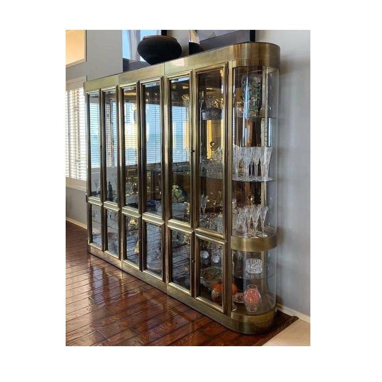 brass and glass cabinet