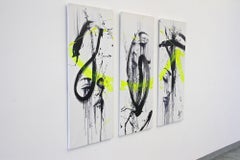 Three-Part Painting "Eve & The Snake" by MS, Acryl on Canvas, Austria 2024