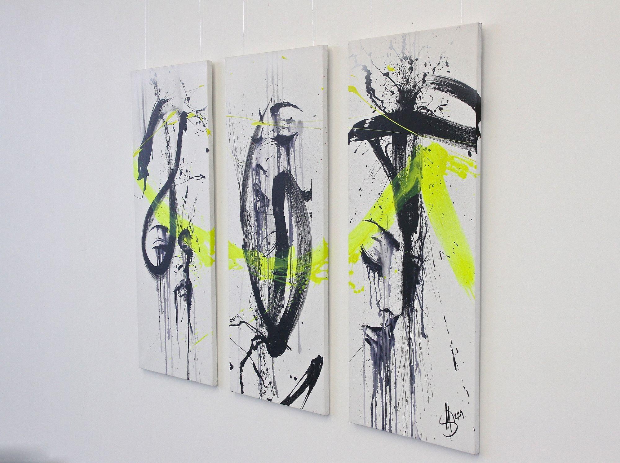 Contemporary Three-Part Painting 