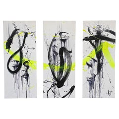 Three-Part Painting "Eve & The Snake" by MS, Acryl on Canvas, Austria 2024