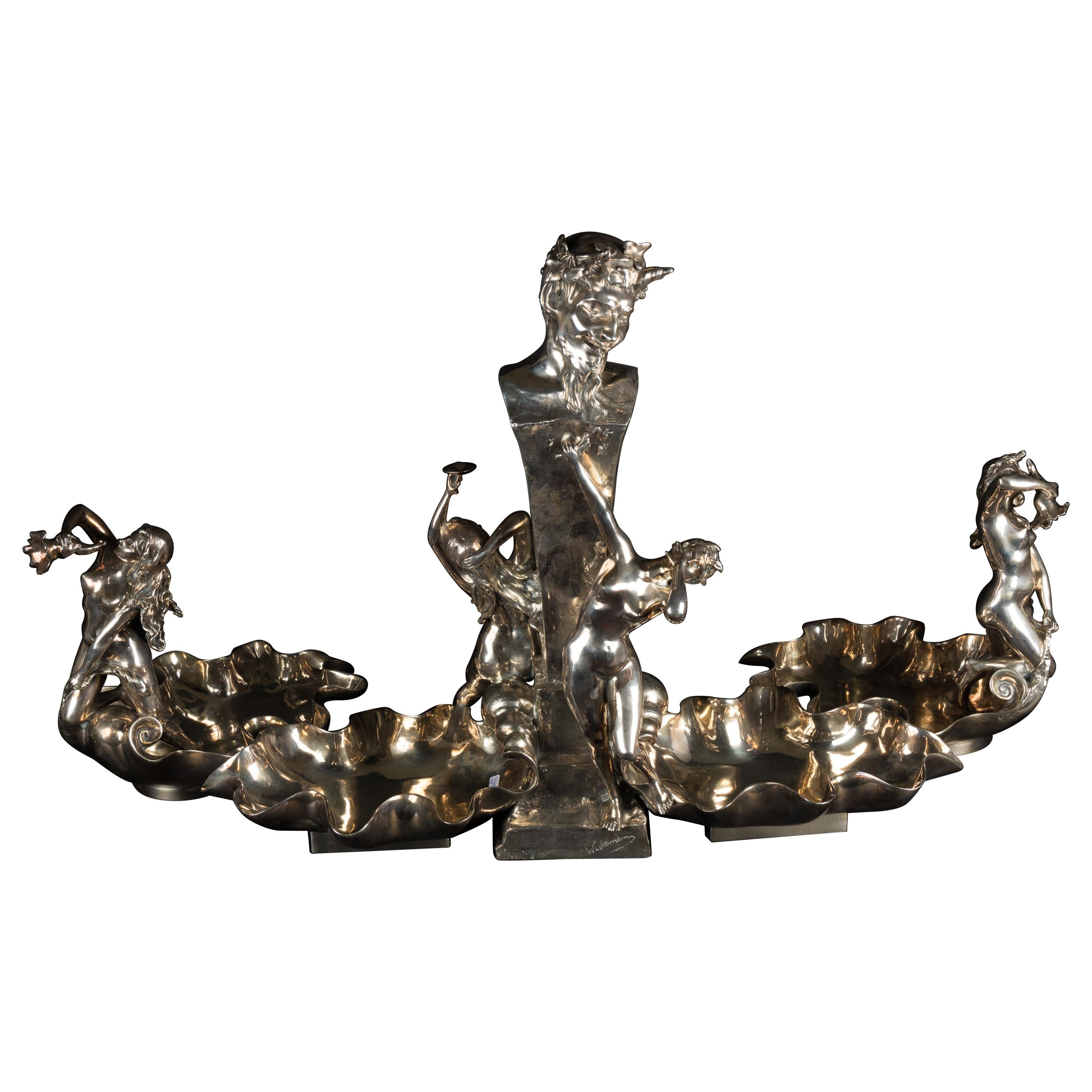 Three-Part Table Piece by the Maker Wiskemann, circa 1930 For Sale