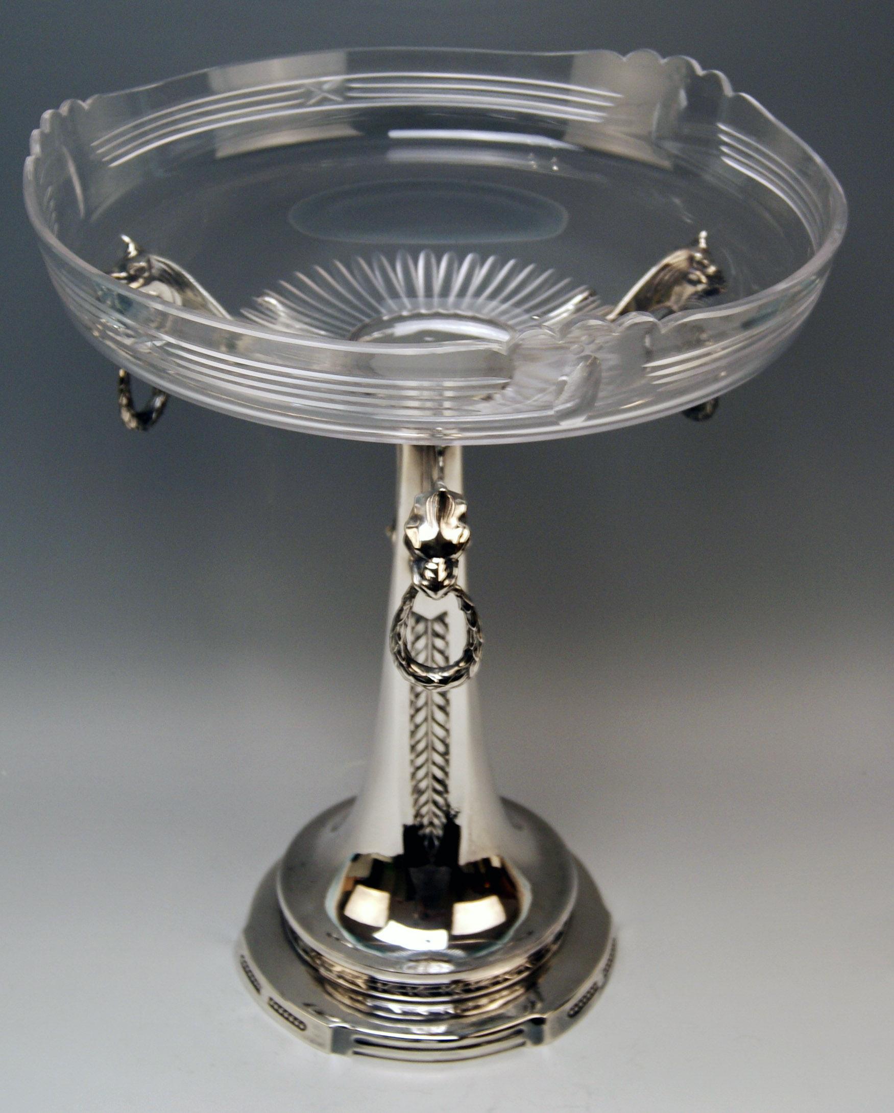 Early 20th Century Three-Part Table Set Centerpiece Pair of Candelabras Silver Plated, Germany 1915 For Sale