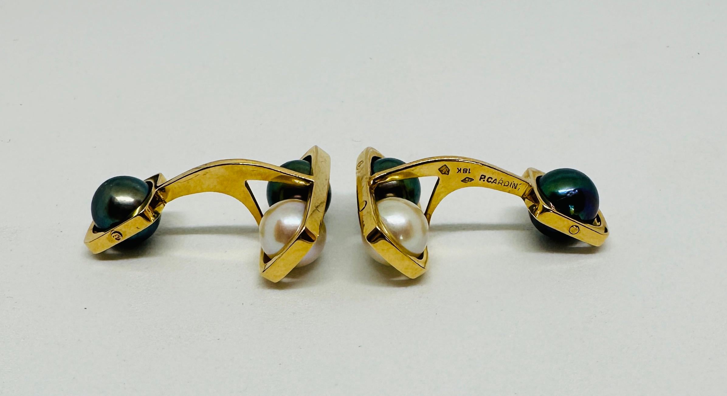 Manschettenknöpfe „Three Pearls“ von Jean Dinh Van für Pierre Cardin  (Moderne) im Angebot