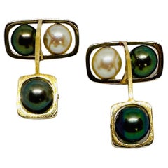 Vintage "Three Pearls" Cufflinks by Jean Dinh Van for Pierre Cardin 