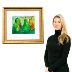 "Three Pears" by Suk Shuglie C2000, Acrylic on Paper and Canvas