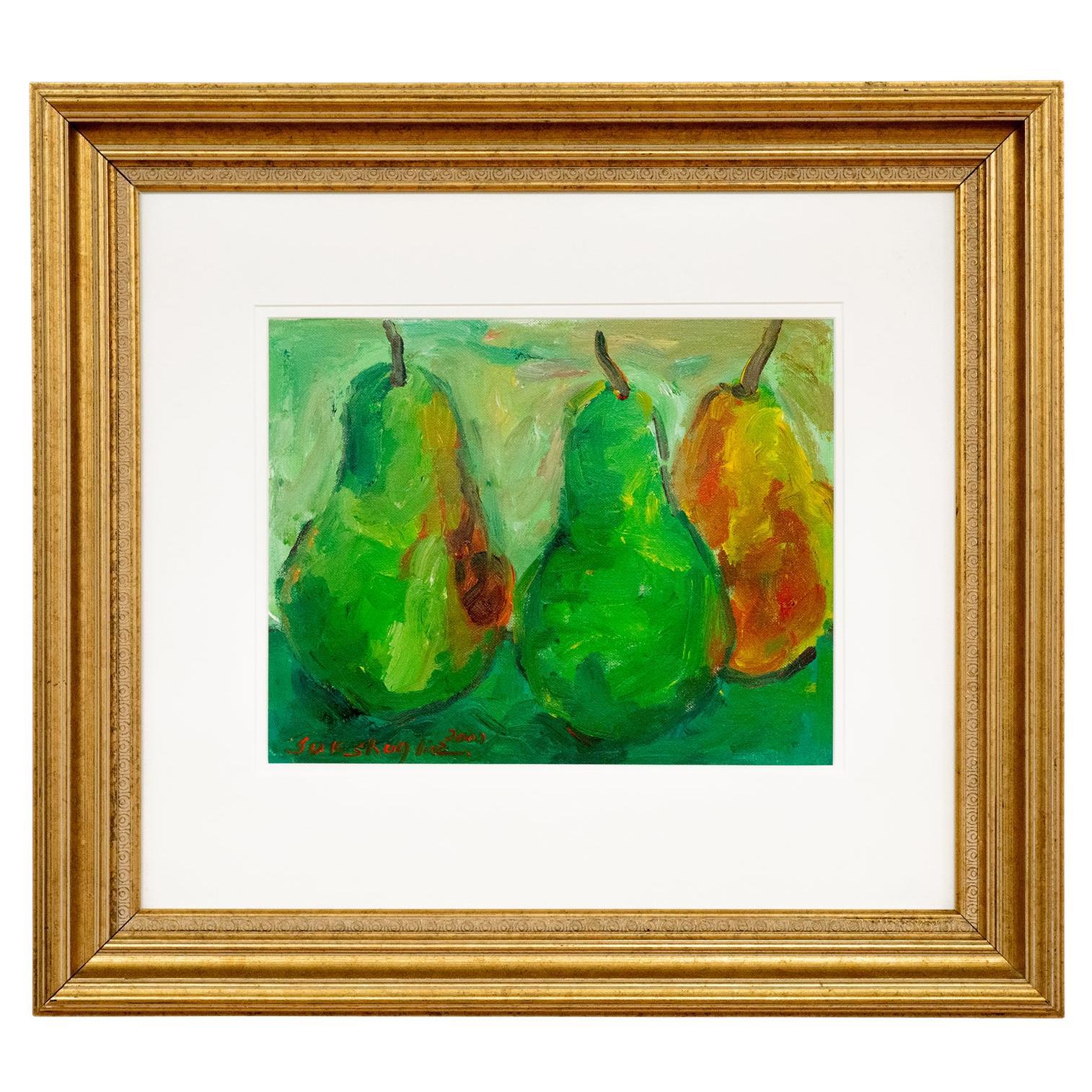 "Three Pears" by Suk Shuglie C2000, Acrylic on Paper and Canvas