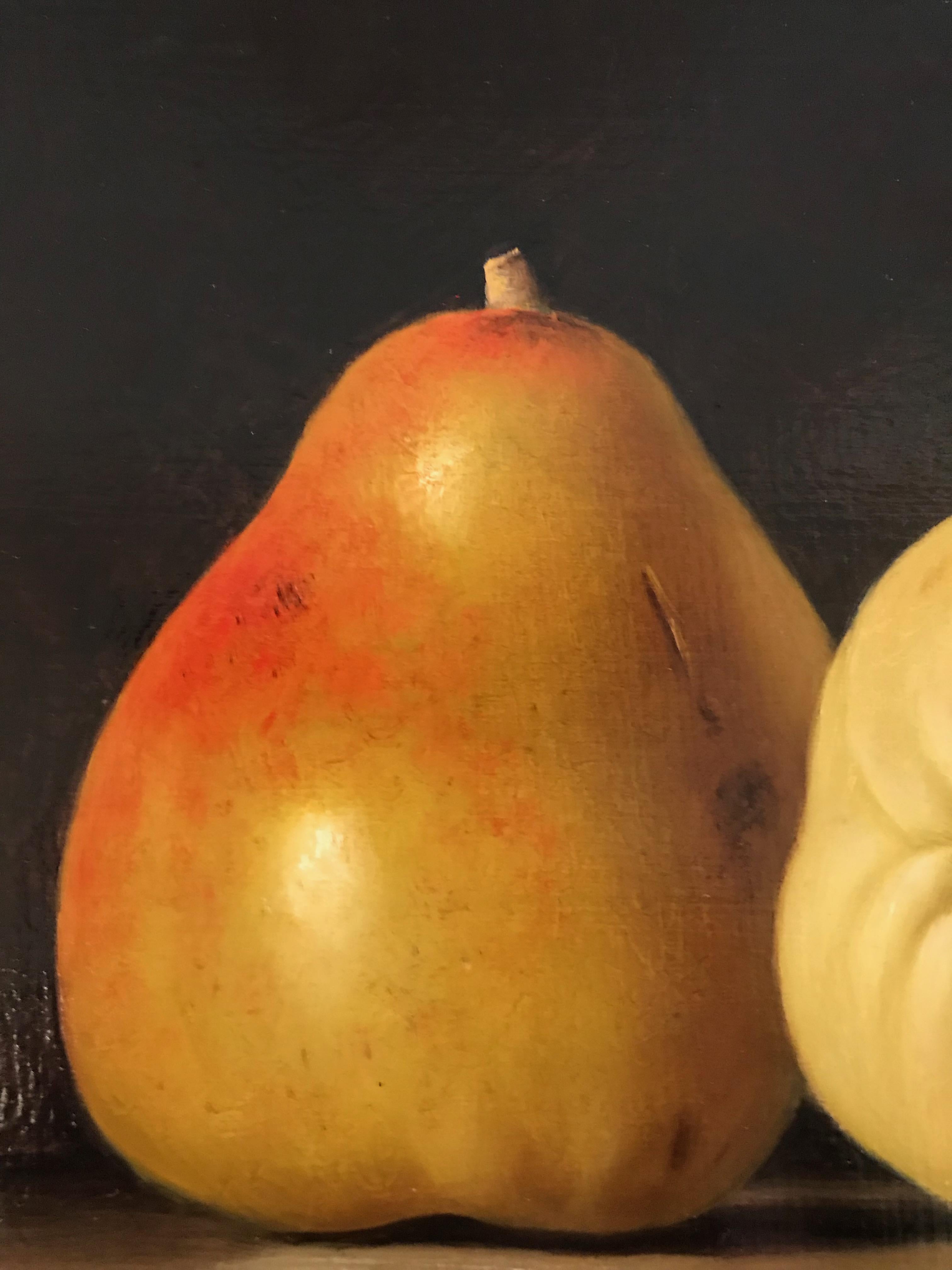 Hand-Painted 'Three Pears' by Stefaan Eyckmans