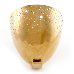 Three Perforated Brass Uplight Sconces Wall Lights, Pitt Müller, Germany, 1950s