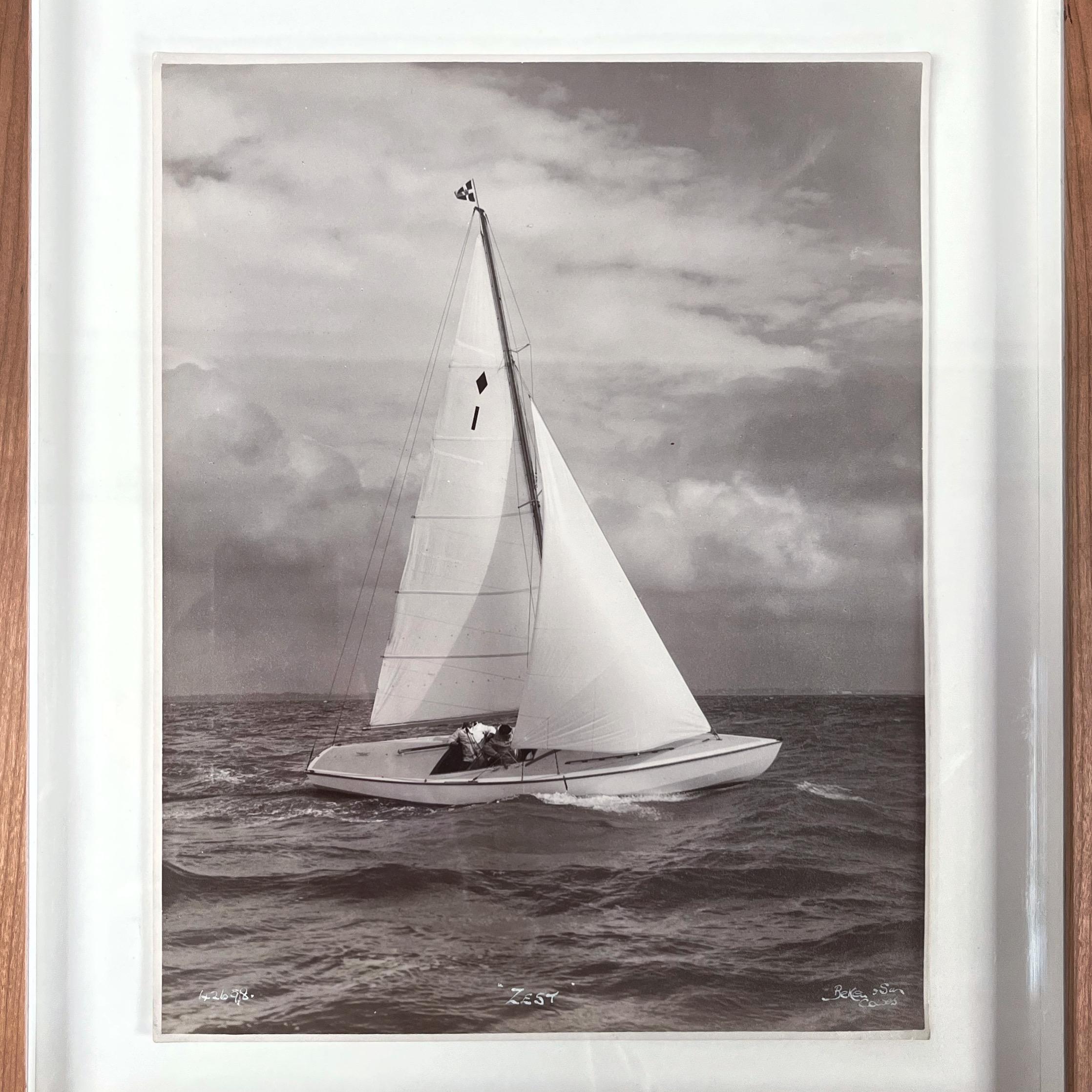 Sporting Art Three Perspectives of ‘Zest’ by Beken of Cowes For Sale