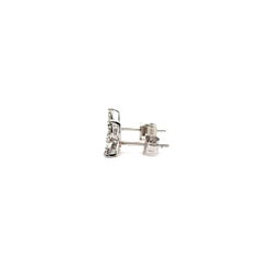 Three Petals Diamond 18K White Gold Stud Earrings for Her