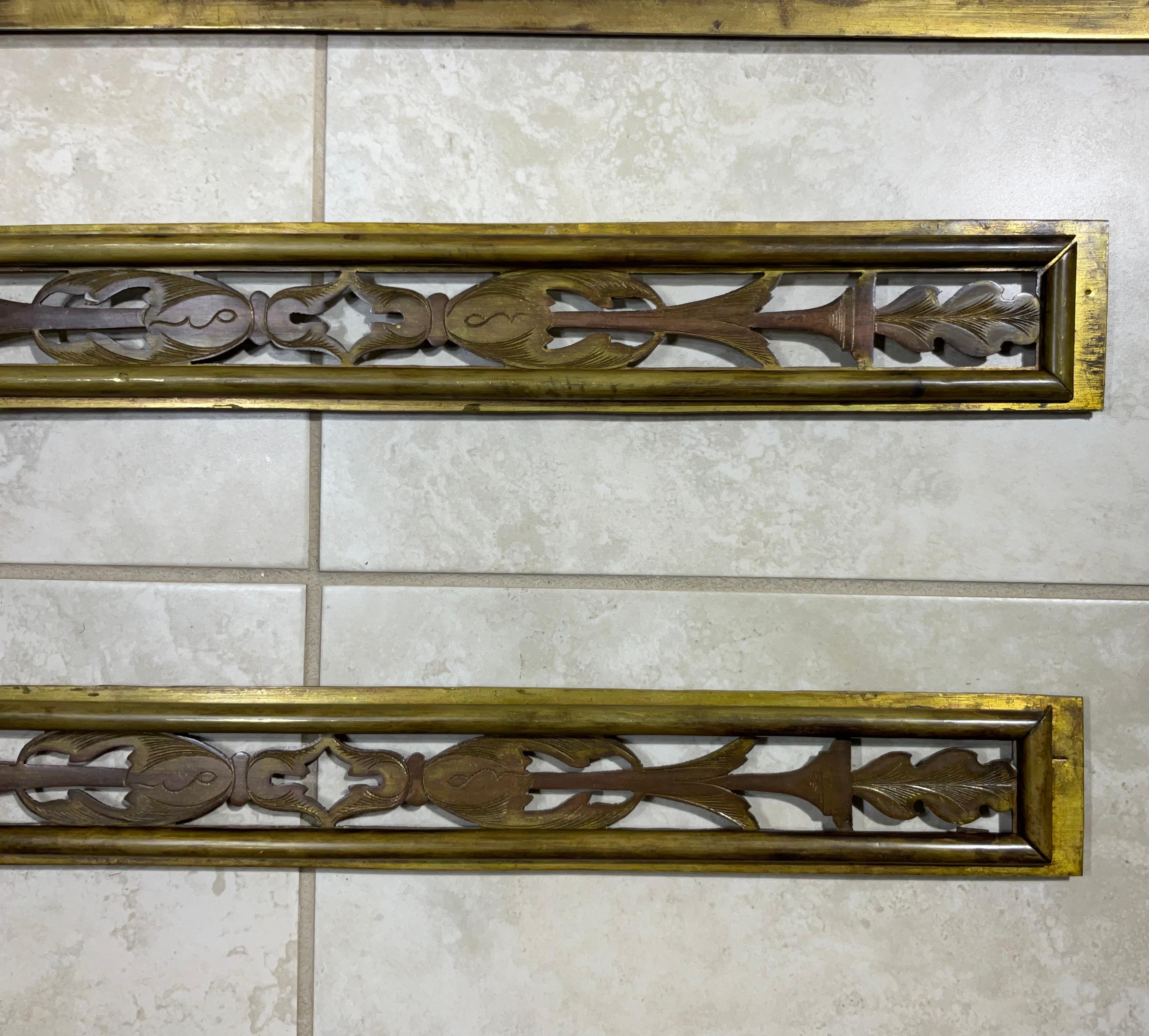 Three Piece 19th Century Brass Wall Hanging Ornament For Sale 2
