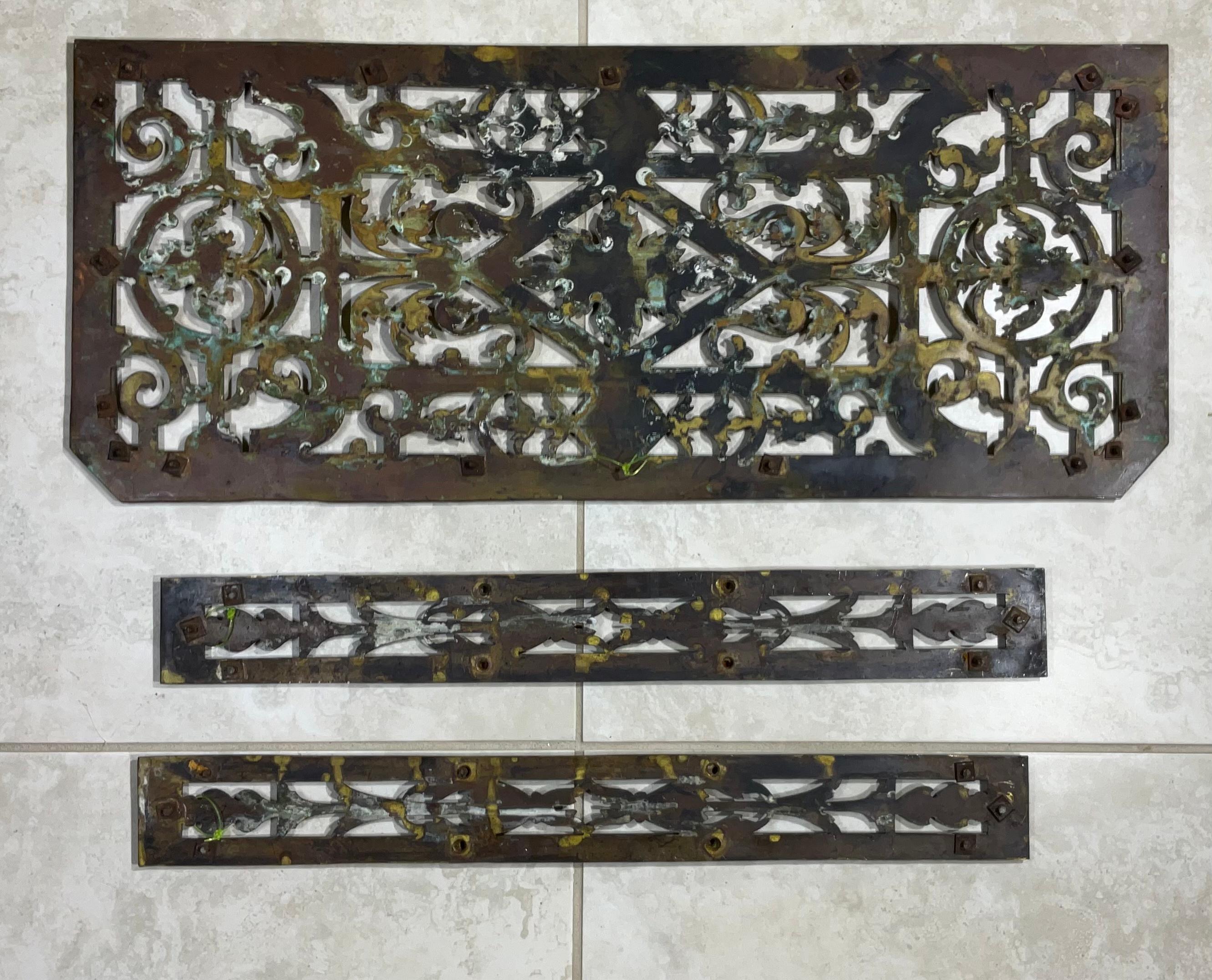 Three Piece 19th Century Brass Wall Hanging Ornament For Sale 4