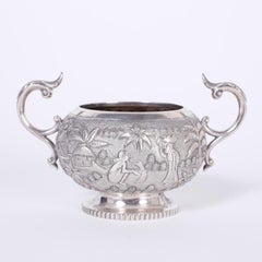 Three Piece Anglo-Indian Sterling Silver Tea Service