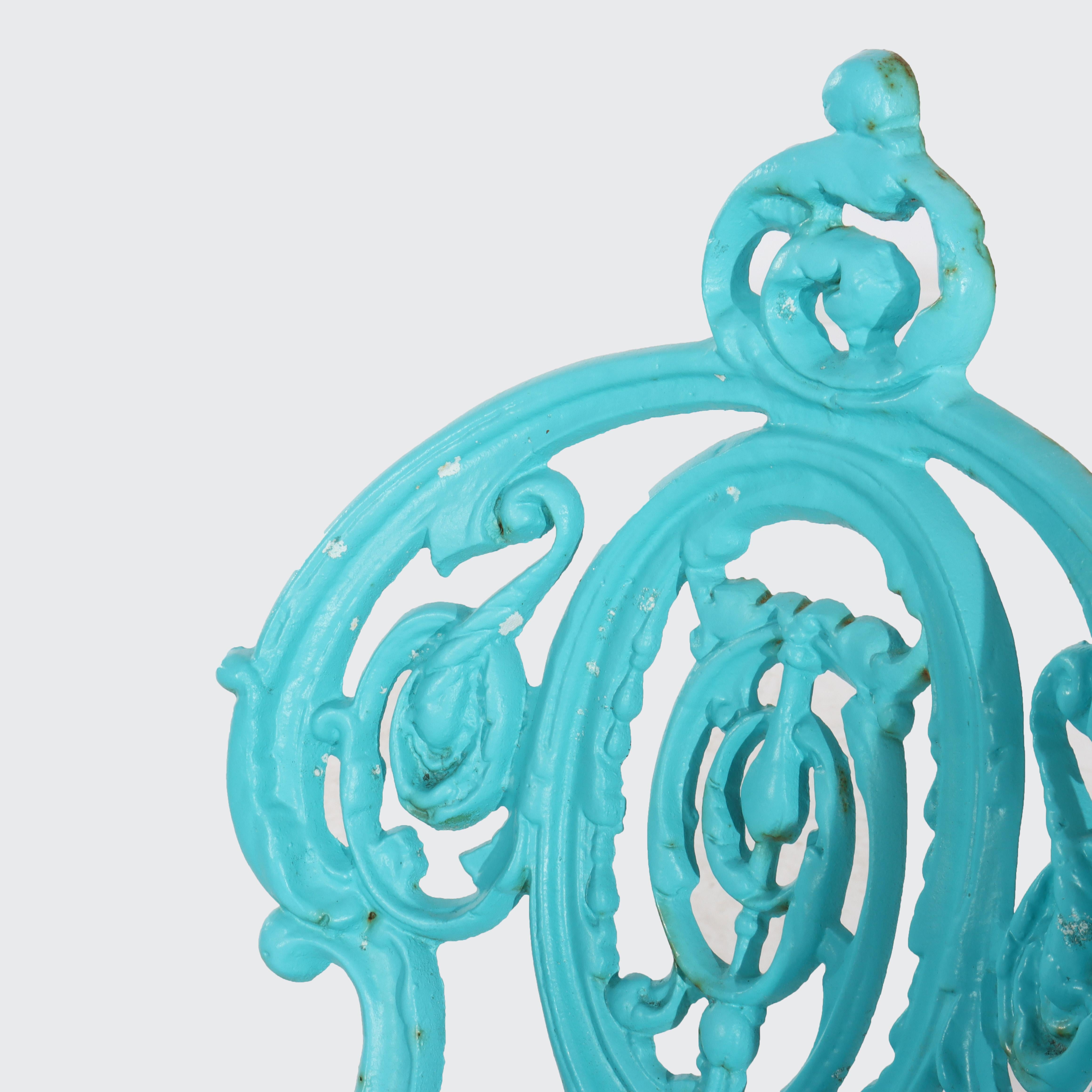 20th Century Three-Piece Antique Atlanta Stove Works Cast Iron Garden Set Signed C1900 For Sale